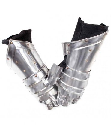 vidaXL Medieval Knight Gauntlets Replica LARP Silver Steel
