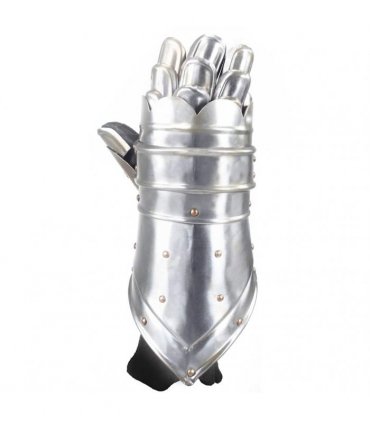 vidaXL Medieval Knight Gauntlets Replica LARP Silver Steel