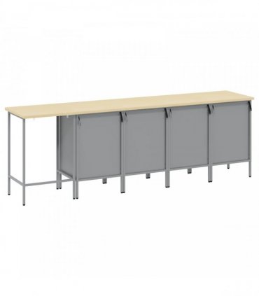 vidaXL Work Cabinet Set with Drawer with Storage 5 pcs Red and Grey