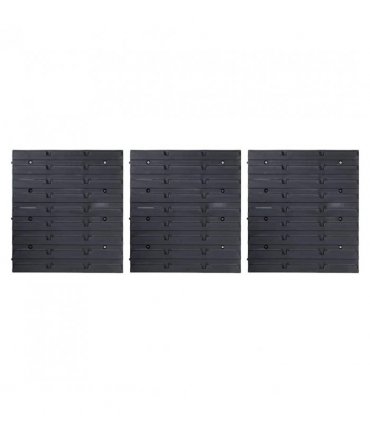 vidaXL 48 Piece Storage Bin Kit with Wall Panels Blue and Black