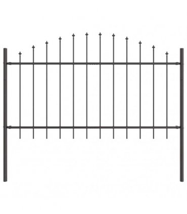 vidaXL Garden Fence 4 pcs Grey 170 x 140 cm Powder-Coated Steel