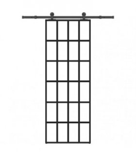 vidaXL Sliding Door with Hardware Set 76x205 cm ESG Glass&Aluminium