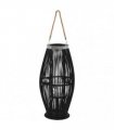 vidaXL Hanging Candle Lantern Holder Bamboo Black 60 cm