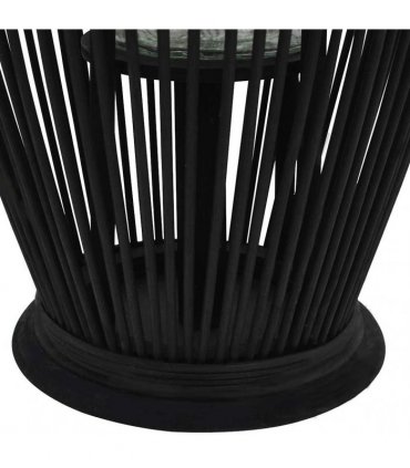 vidaXL Hanging Candle Lantern Holder Bamboo Black 60 cm