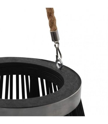 vidaXL Hanging Candle Lantern Holder Bamboo Black 60 cm