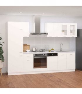 vidaXL 8 Piece Kitchen Cabinet Set Lyon White Engineered Wood