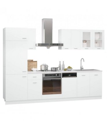 vidaXL 8 Piece Kitchen Cabinet Set Lyon White Engineered Wood