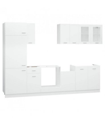 vidaXL 8 Piece Kitchen Cabinet Set Lyon White Engineered Wood