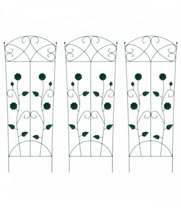 vidaXL Garden Fence 3 pcs Green 110.5 x 42.5 cm Steel