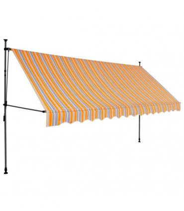 vidaXL Manual Retractable Awning with LED 350 cm Yellow and Blue