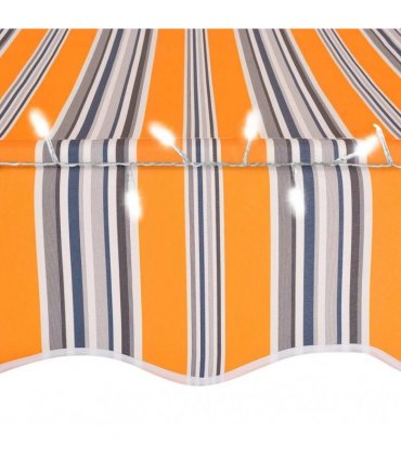 vidaXL Manual Retractable Awning with LED 350 cm Yellow and Blue