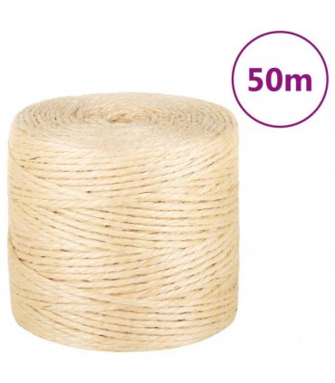 vidaXL Rope 100% Sisal 4 mm 50 m