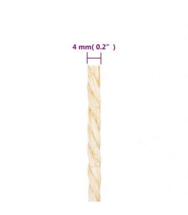 vidaXL Rope 100% Sisal 4 mm 50 m