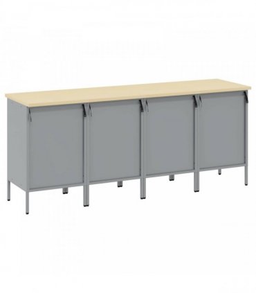 vidaXL Work Cabinet with Drawer 4 pcs Red and Grey 200 x 55 x 85 cm
