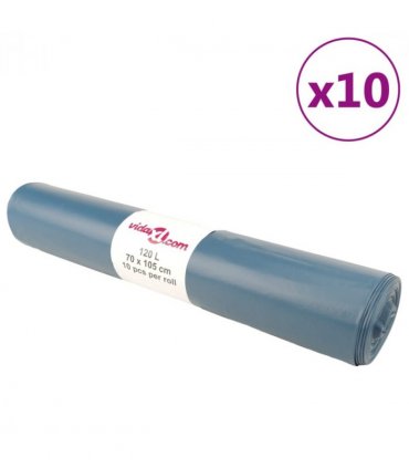 vidaXL Bin Bags 100 pcs Blue 120 L