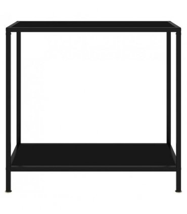 vidaXL Console Table | Black | Tempered Glass & Powder-Coated Steel | Medium