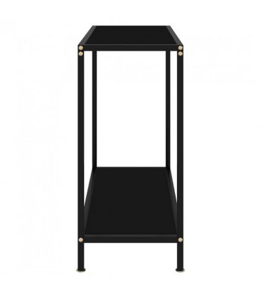 vidaXL Console Table | Black | Tempered Glass & Powder-Coated Steel | Medium