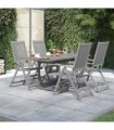 vidaXL Garden Dining Set | Grey | Solid Acacia wood | Standard | Extendable