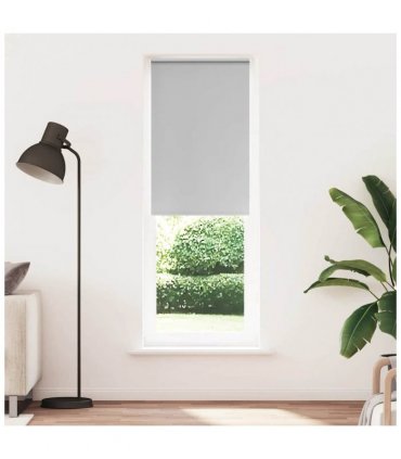 vidaXL Roller Blind Blackout Light Grey 85x210 cm Fabric Width 80.7 cm Polyester