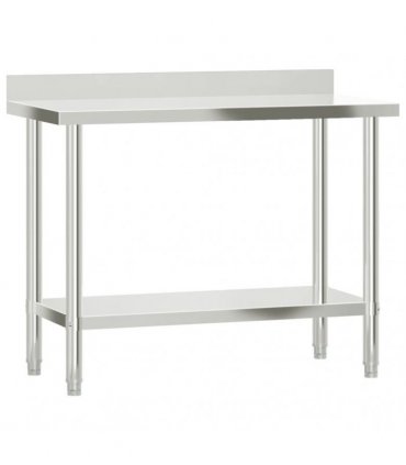 vidaXL Kitchen Work Table with Overshelf 110x55x120 cm Stainless Steel