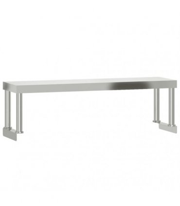 vidaXL Kitchen Work Table with Overshelf 110x55x120 cm Stainless Steel