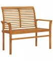 vidaXL Garden Bench | Teak Brown | Fine sanded teak hardwood | 112 cm | Durable
