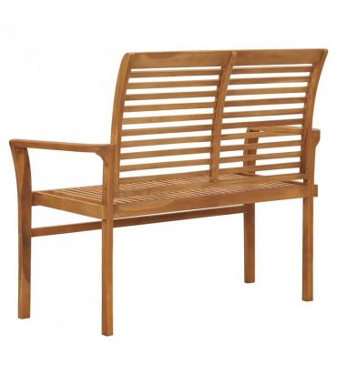 vidaXL Garden Bench | Teak Brown | Fine sanded teak hardwood | 112 cm | Durable