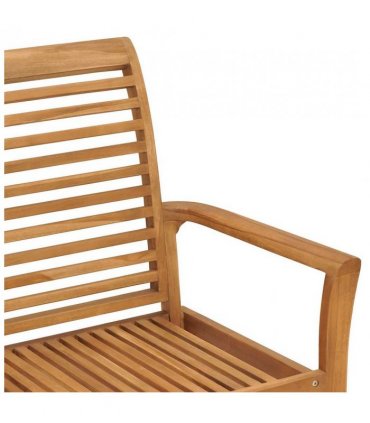 vidaXL Garden Bench | Teak Brown | Fine sanded teak hardwood | 112 cm | Durable