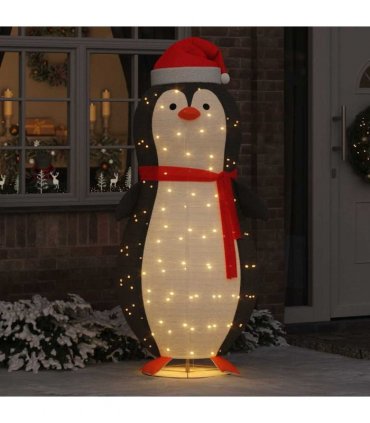 vidaXL Snow Penguin Figure with 600 LEDs Warm White 78 x 178 cm Fabric