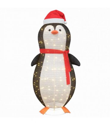 vidaXL Snow Penguin Figure with 600 LEDs Warm White 78 x 178 cm Fabric