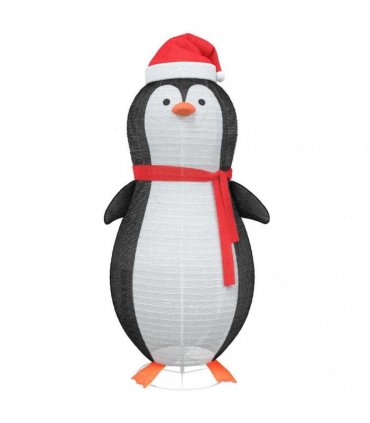 vidaXL Snow Penguin Figure with 600 LEDs Warm White 78 x 178 cm Fabric