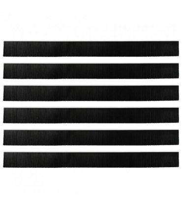 vidaXL Self-adhesive Door Brush Seals 6 pcs White 100 cm