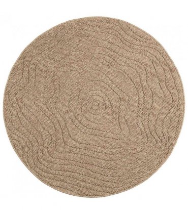 vidaXL Area Rugs Round Moire AGIRA Natural Ø 120 CM Polyester