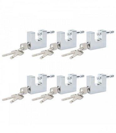 vidaXL Padlock 6 pcs Silver Steel