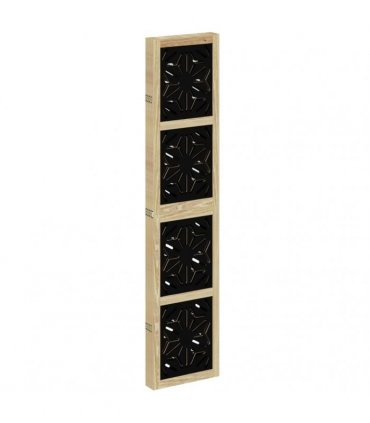 vidaXL Room Divider 5 Panels Brown and Black Solid Wood Paulownia