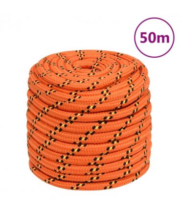 vidaXL Boat Rope Orange 16 mm 50 m Polypropylene