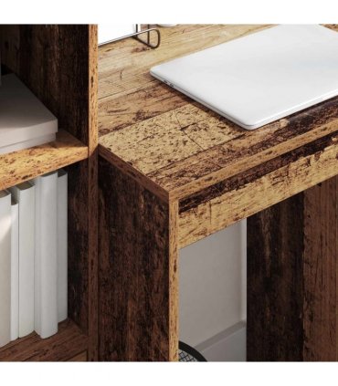 vidaXL Desk with Drawer with Shelf with Storage 2 pcs Old Wood