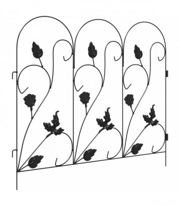 vidaXL Garden Fence 5 pcs Black Steel