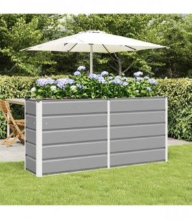 vidaXL Planter Light Grey 160 x 40 x 75 cm Steel