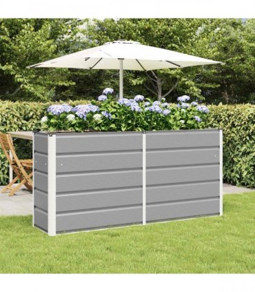 vidaXL Planter Light Grey 160 x 40 x 75 cm Steel