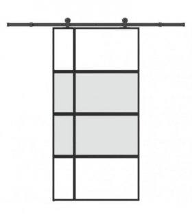 vidaXL Sliding Door with Hardware Set 102.5x205 cm Tempered Glass and Aluminium