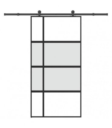 vidaXL Sliding Door with Hardware Set 102.5x205 cm Tempered Glass and Aluminium