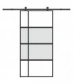 vidaXL Sliding Door with Hardware Set 102.5x205 cm Tempered Glass and Aluminium