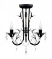 vidaXL Art Nouveau Style Black Chandelier Crystal Beads 3xE14 Bulbs
