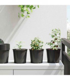 vidaXL Flower Pot 100 pcs Black Ø 15 x 13 cm Plastic