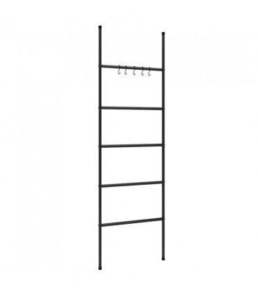 vidaXL Towel Rack Ladder with 5 Tiers Black 58x175 cm Iron
