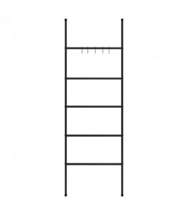 vidaXL Towel Rack Ladder with 5 Tiers Black 58x175 cm Iron