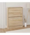 vidaXL Shoe Cabinet Oak 59x17x81 cm Engineered Wood