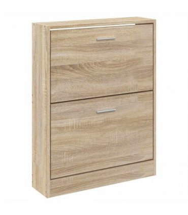 vidaXL Shoe Cabinet Oak 59x17x81 cm Engineered Wood