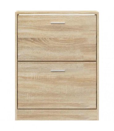 vidaXL Shoe Cabinet Oak 59x17x81 cm Engineered Wood
